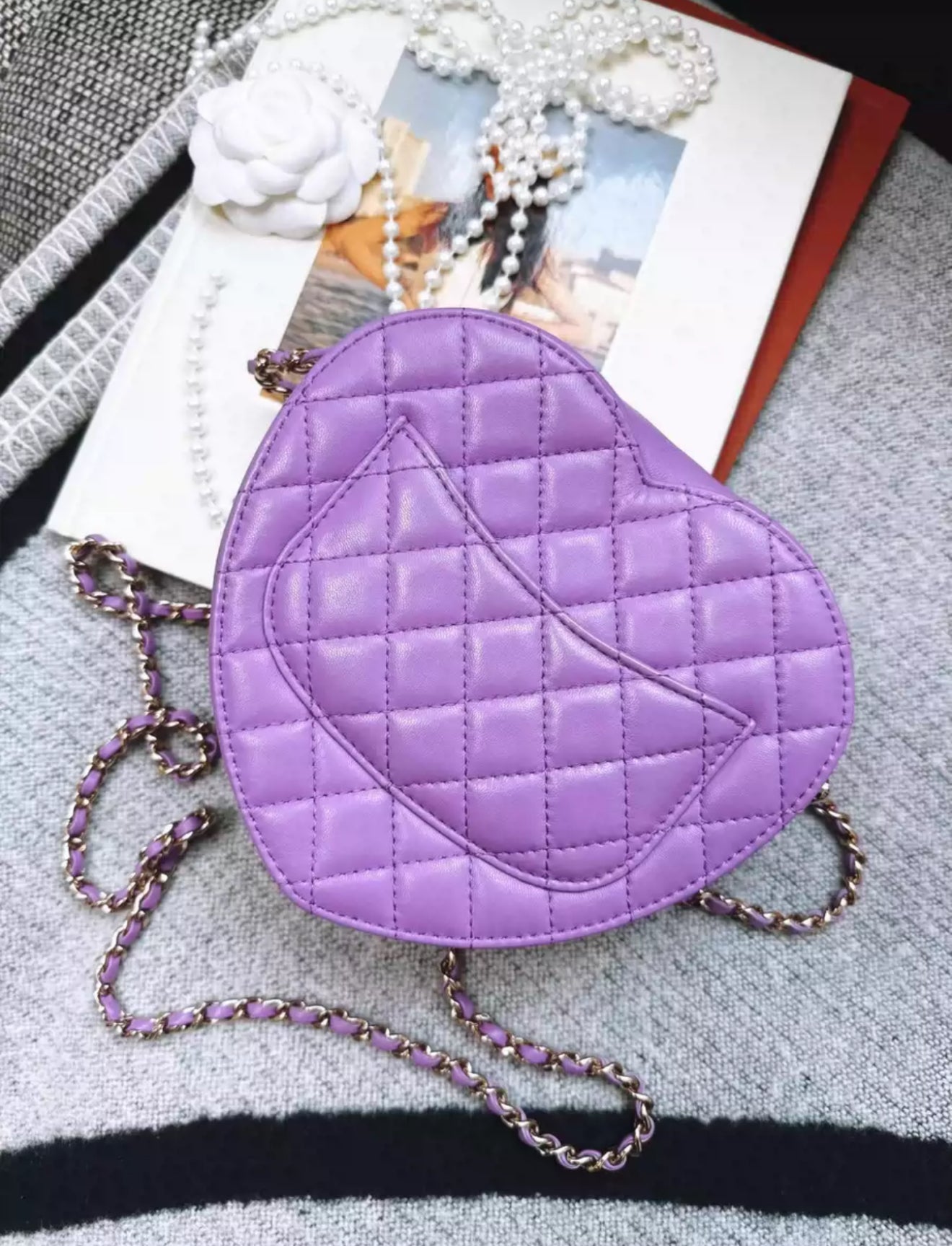 Chanel 22S Purple Heart Bag large