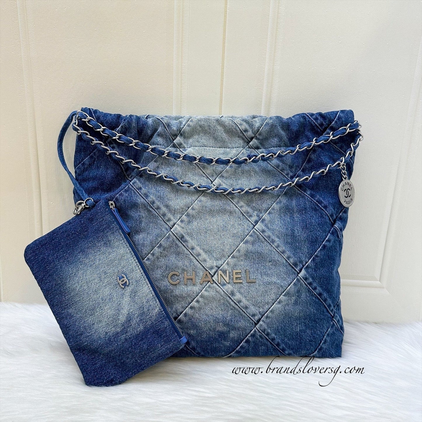 Chanel 22 Medium Hobo Bag in 23S Fabric and SHW (Model: AS3261)