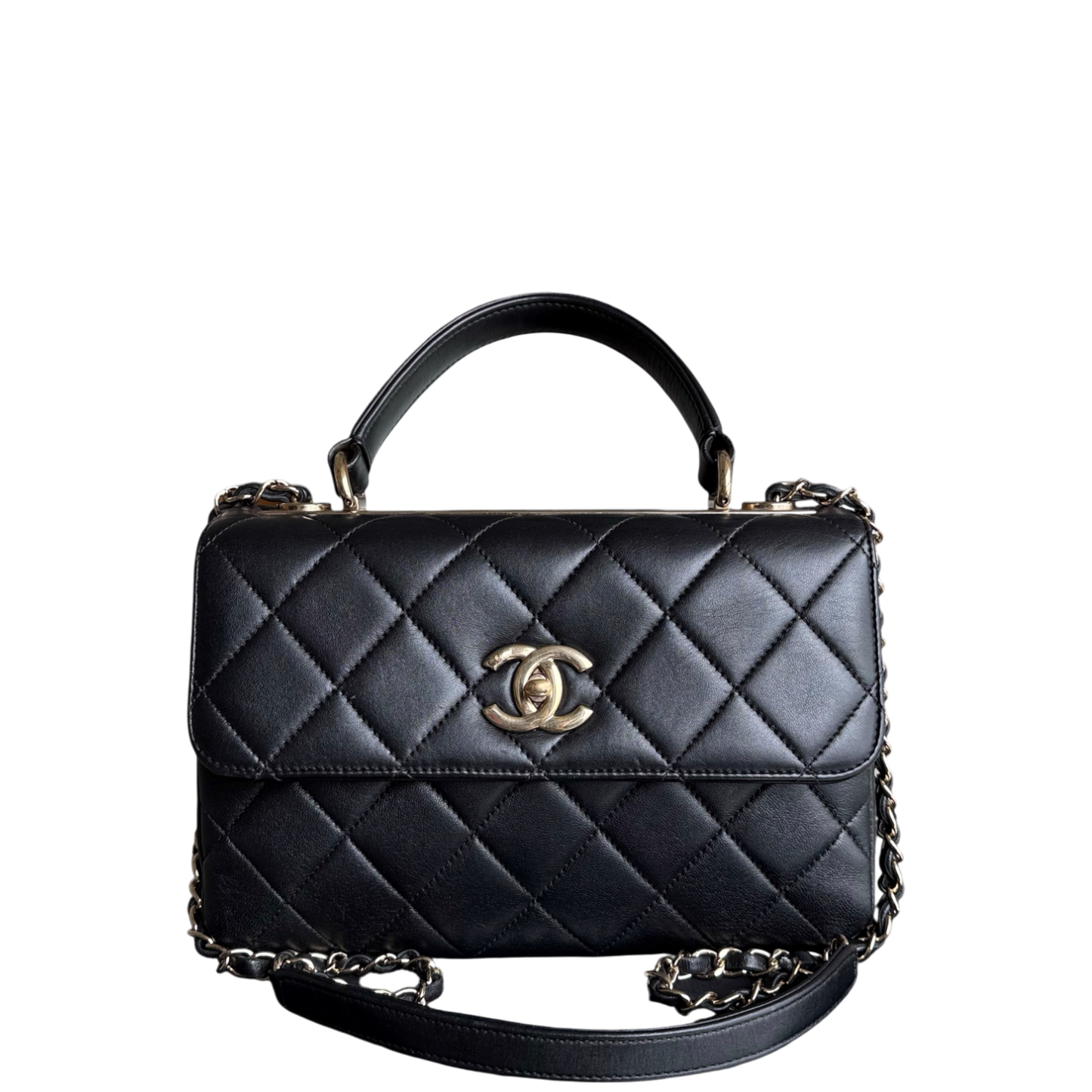 Chanel Trendy CC Small - Quilted Lambskin Black Gold Hardware