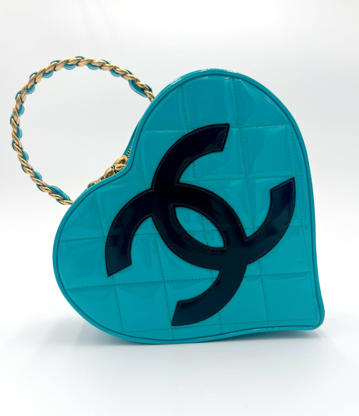 Chanel 1995 Barbie Blue & Black Heart Vanity Bag