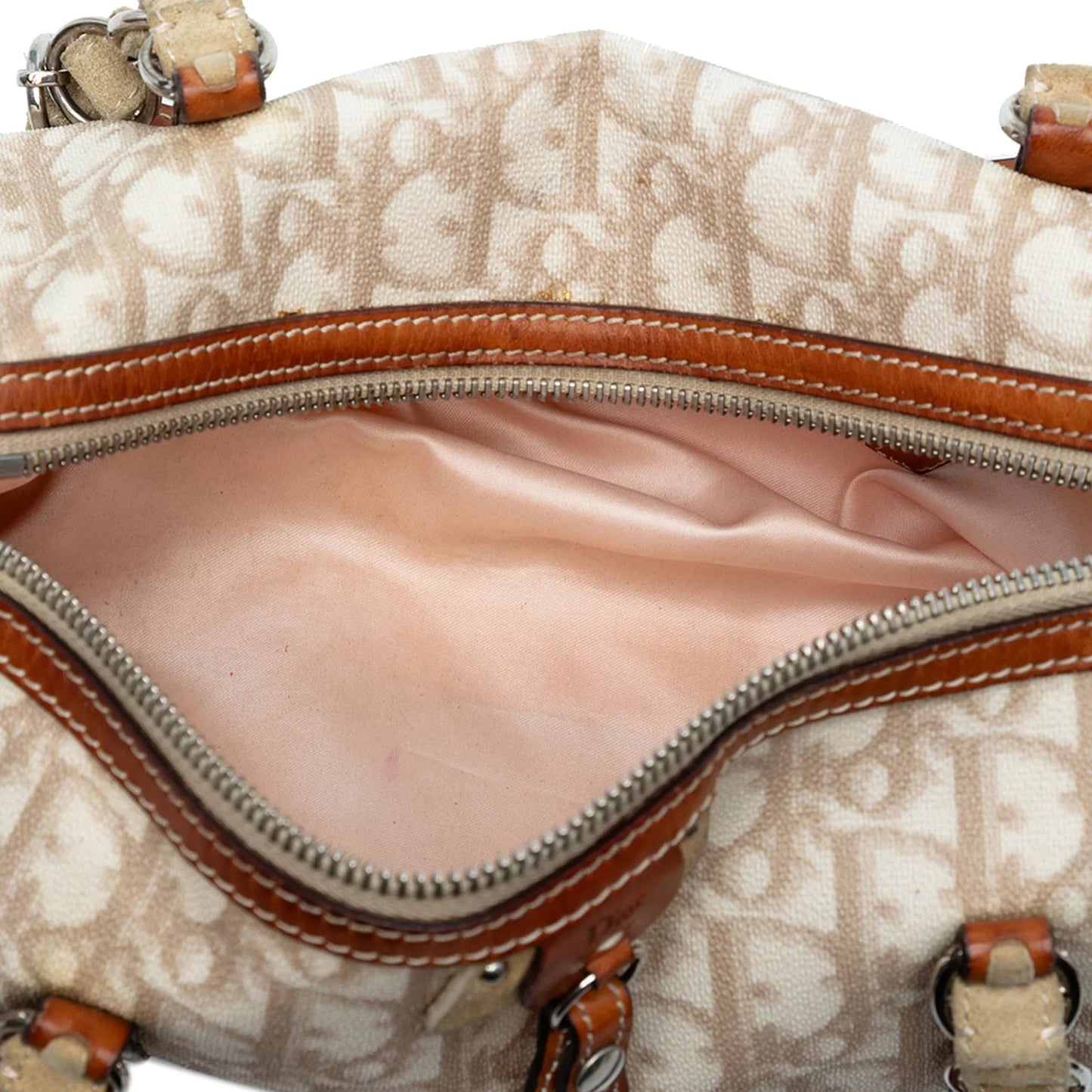 Brown Dior Diorissimo Trotter Coated Canvas Romantique Handbag