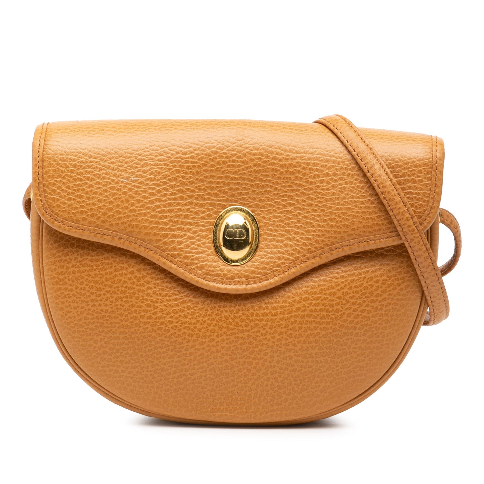 Brown Dior Pebbled Leather Crossbody