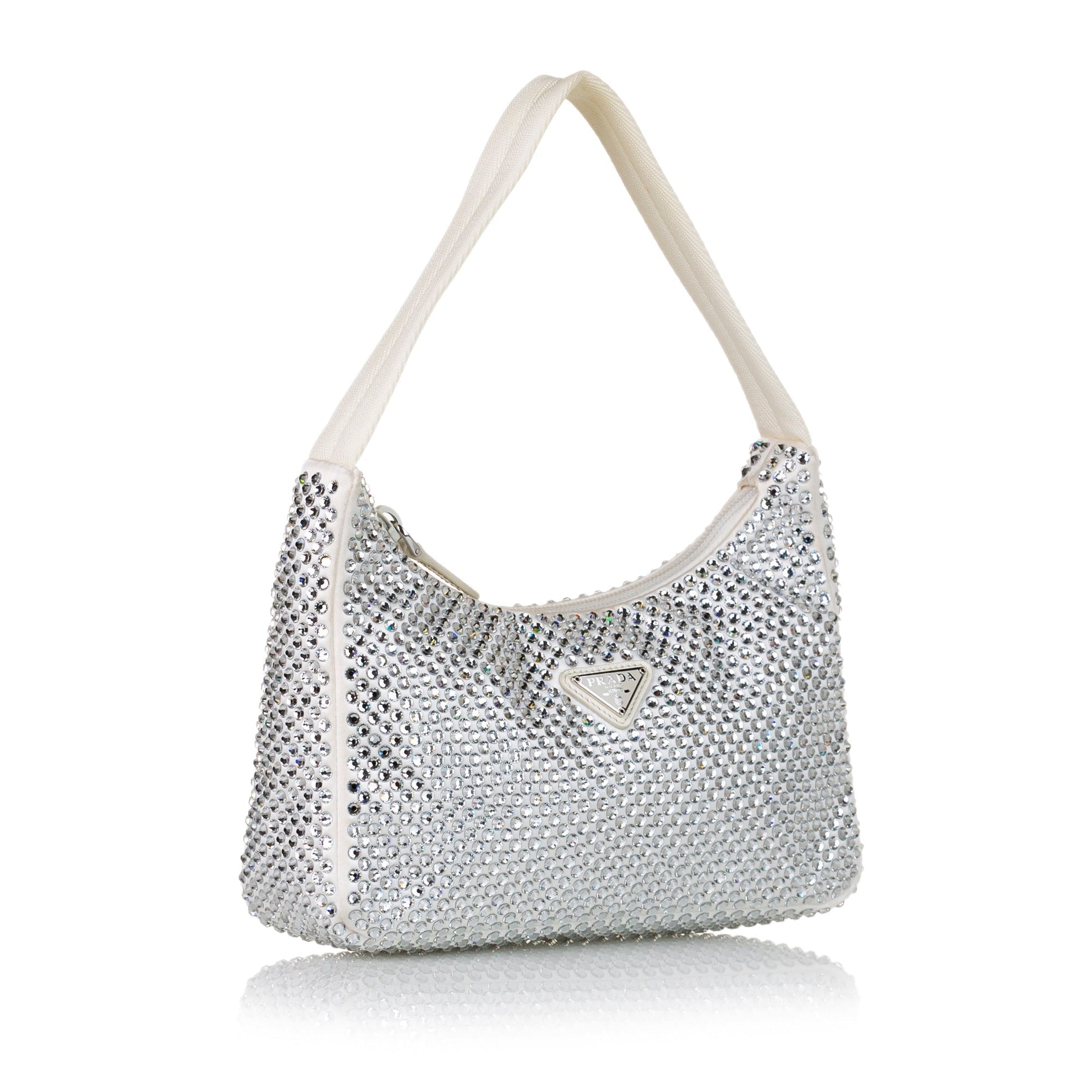 Prada Re-Edition Mini Satin Crystal Luxury Handbag