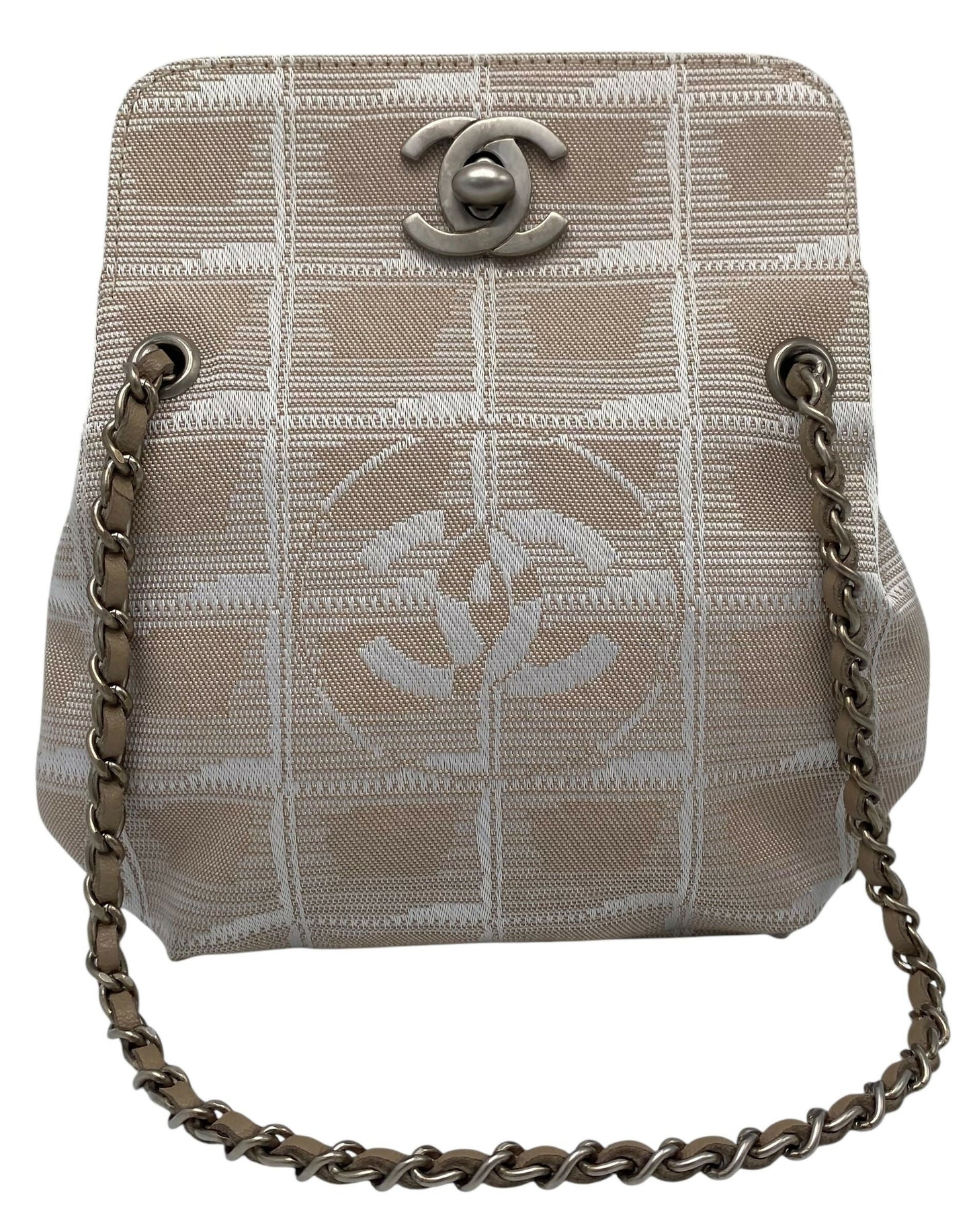 Chanel Extra Mini Beige Canvas CC Travel Ligne Bag