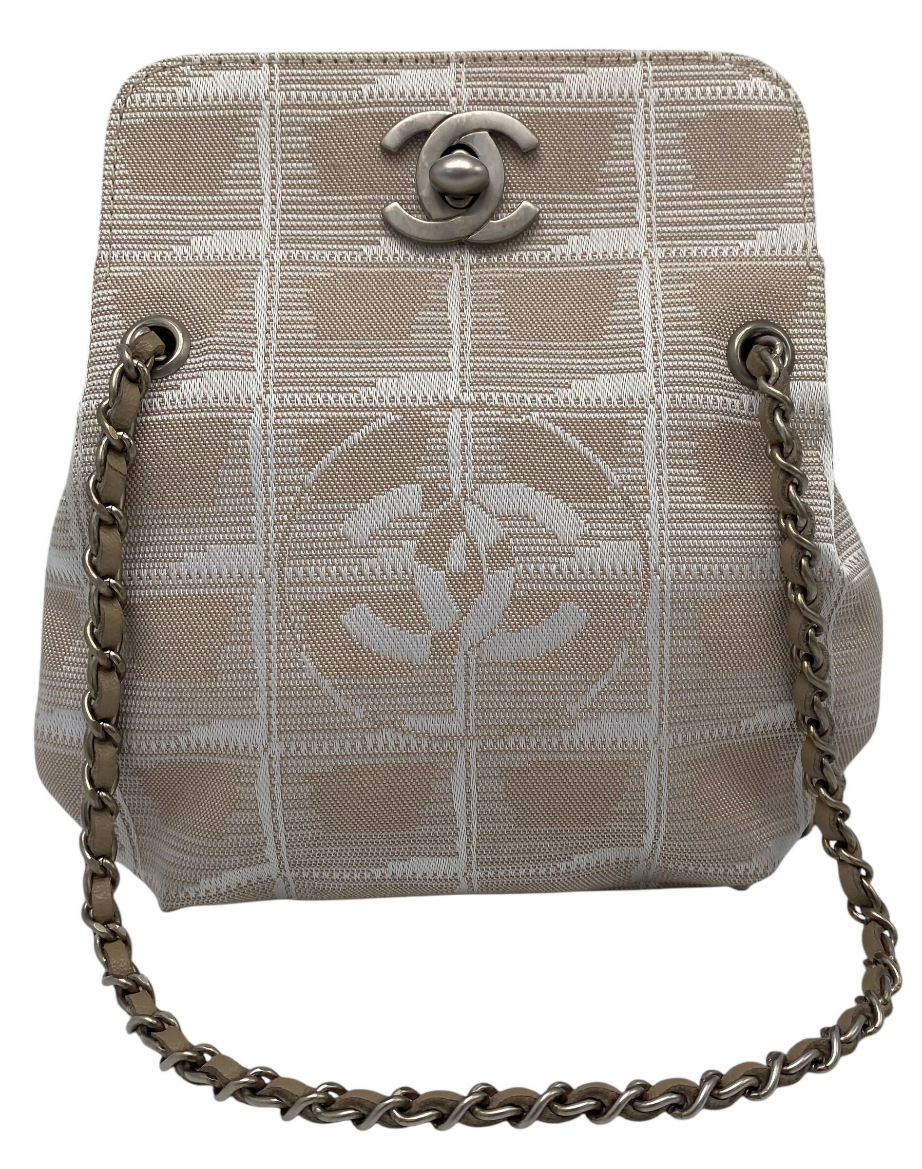 Chanel Extra Mini Beige Canvas CC Travel Ligne Bag