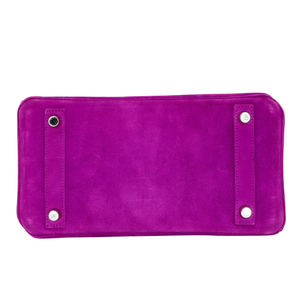 Hermes25cm Birkin Doblis Ultraviolet Suede Palladium Hardware