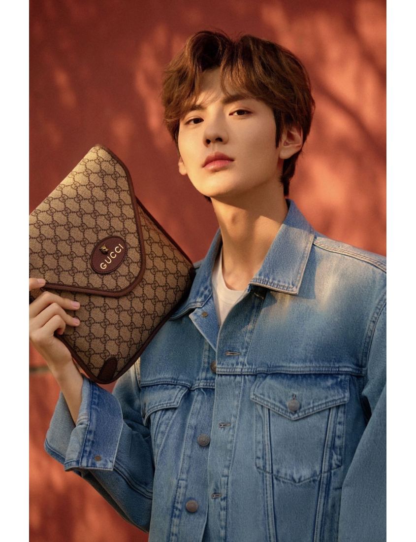 Gucci Leather Nylon Shoulder Bag Style 8