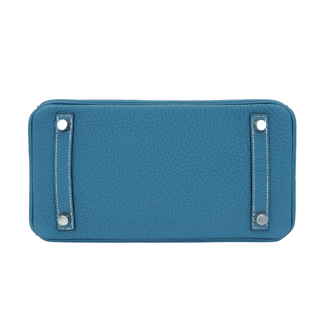 Hermes25cm Birkin Bleu Jean Togo Leather Palladium Hardware