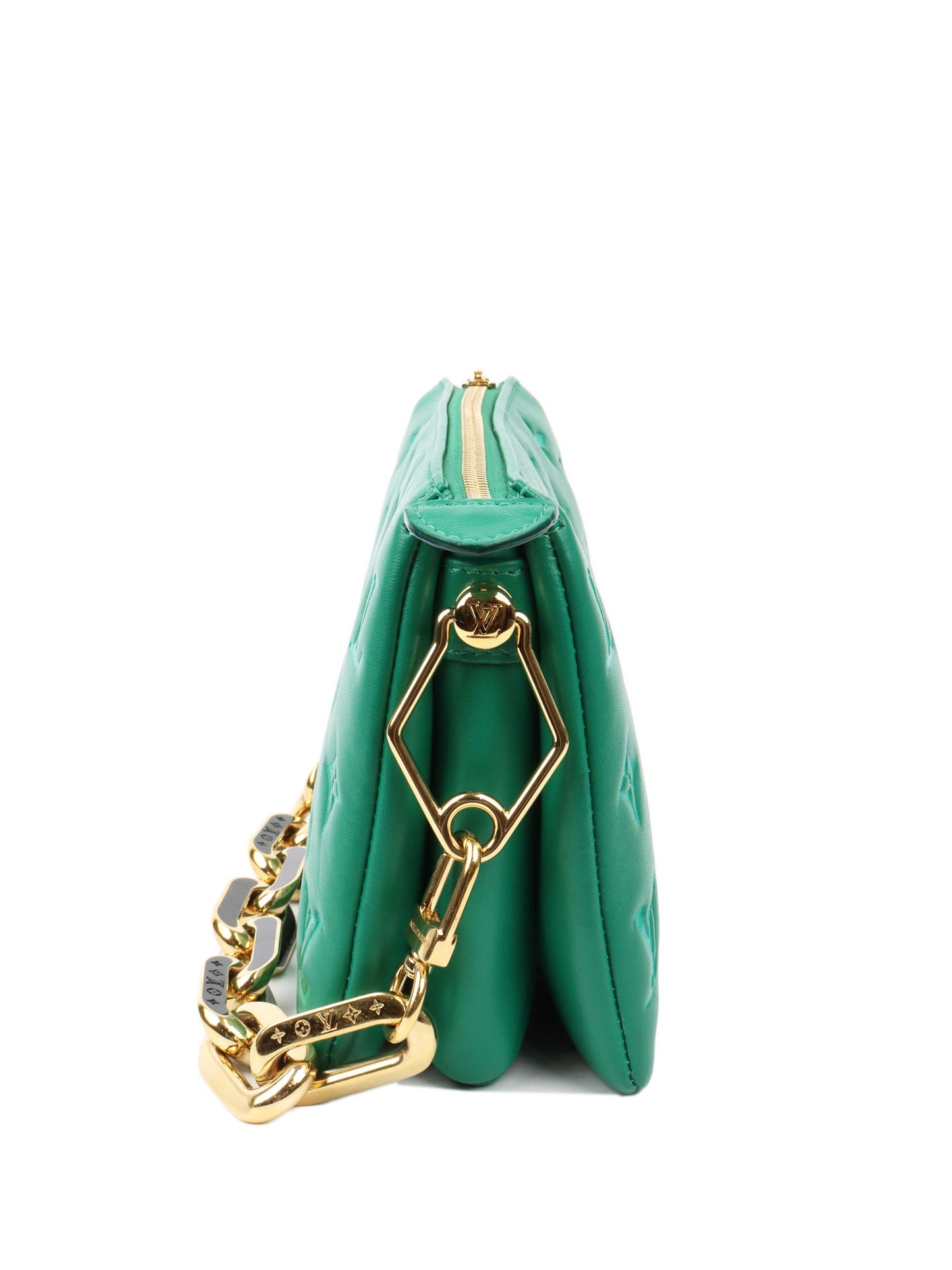 Louis Vuitton Vert Green Monogram Embossed Puffy Coussin BB GHW Bag