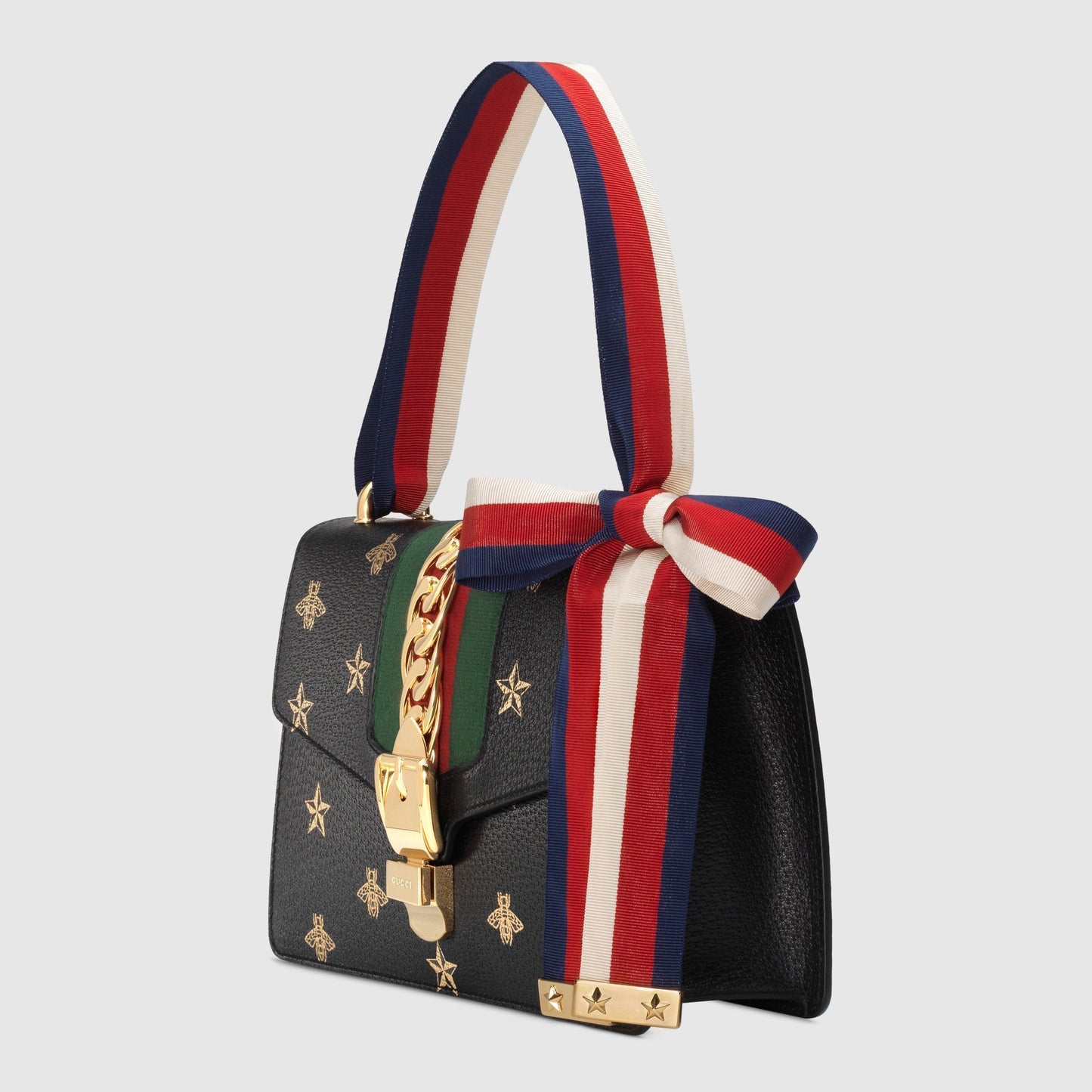 Gucci Monogram Nylon Chain Leather Crossbody