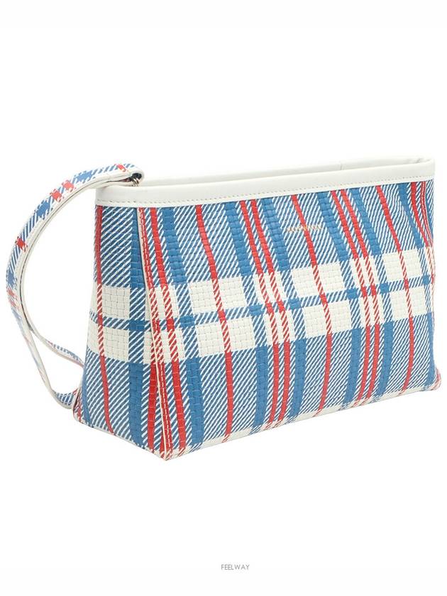 Luxury Balenciaga Trending 2026 Multi check printed gold lettering logo hand strap Babes pouch clutch