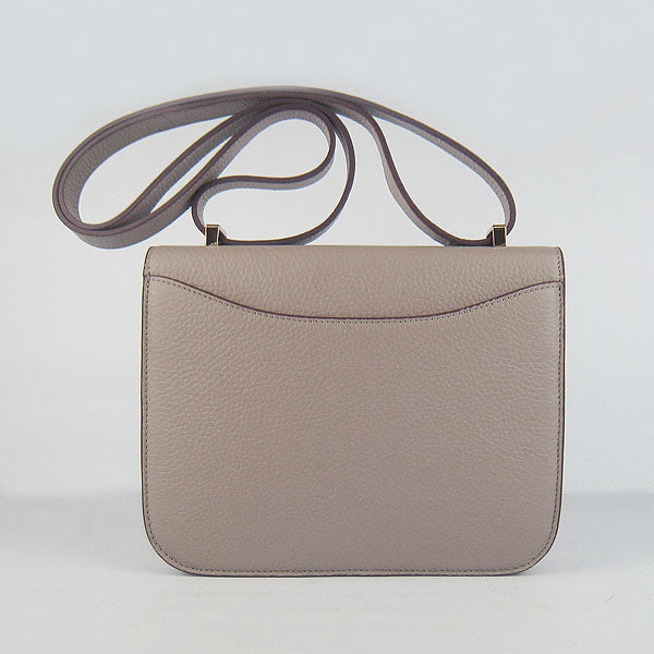 Luxury Hermes Constance Cowskin Leather Bag grey Golden