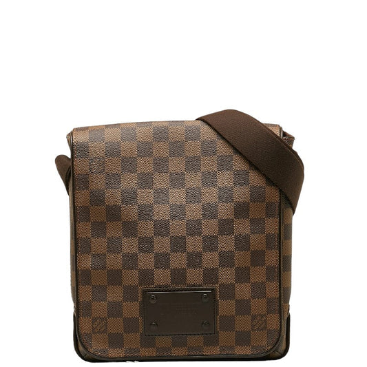 Louis Vuitton Damiere Brooklyn PM houlder Bag N51210 Brown PVC Leather Lady Louis Vuitton