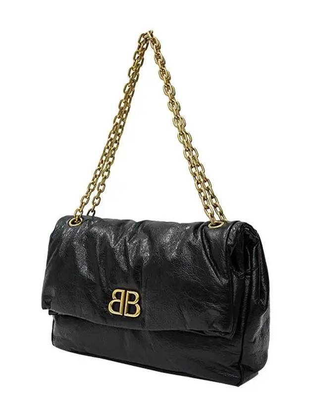 Luxury Balenciaga Trending 2026 Monaco Chain Strap Shoulder Bag Black