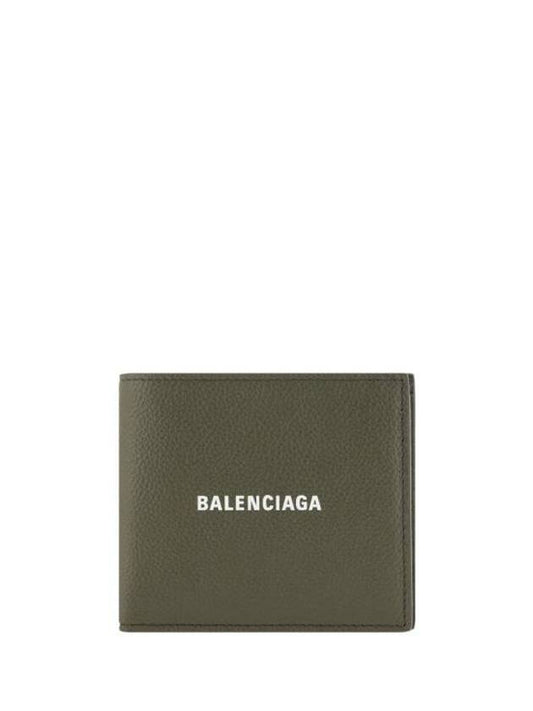 Luxury Balenciaga Trending 2026 Cash Square Folded Wallet Dark Green