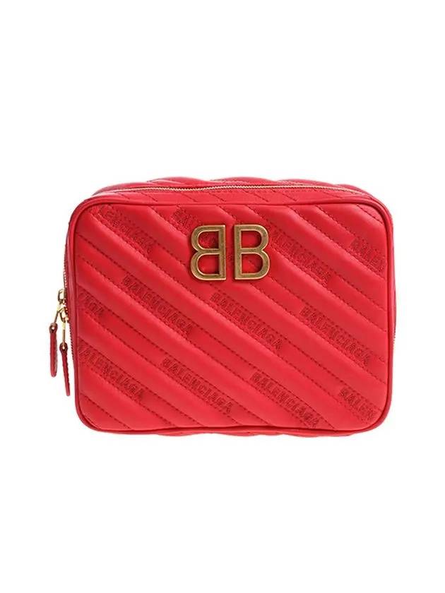 Luxury Balenciaga Trending 2026 BB Logo Chain Cross Bag Red