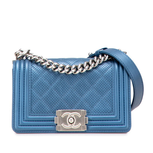 Chanel Boy Chanel Matelasse Punching Leather Shoulder Bag