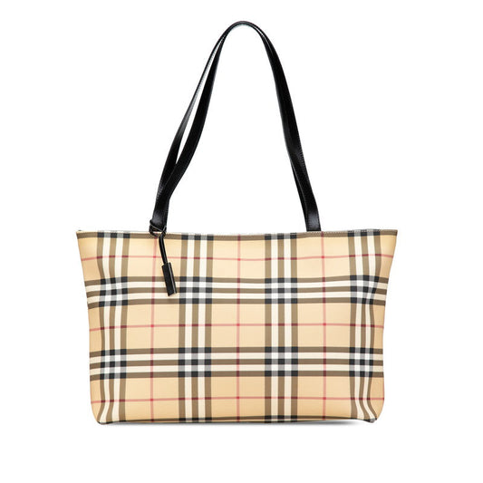 Burberry Nova Check PVC Leather Tote Bag