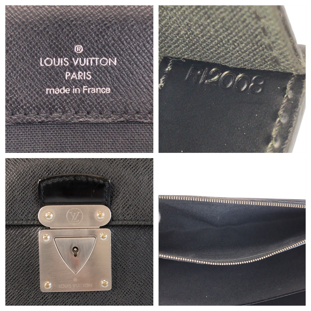 LOUIS VUITTON Business bag M31052 leather Ardoise Black SilverMetal Business bag briefcase Taiga Robusto 1 mens