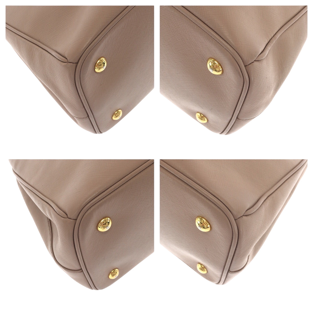 PRADA Tote Bag BN1874 leather Pink Gold Metal Safiano Galilee
