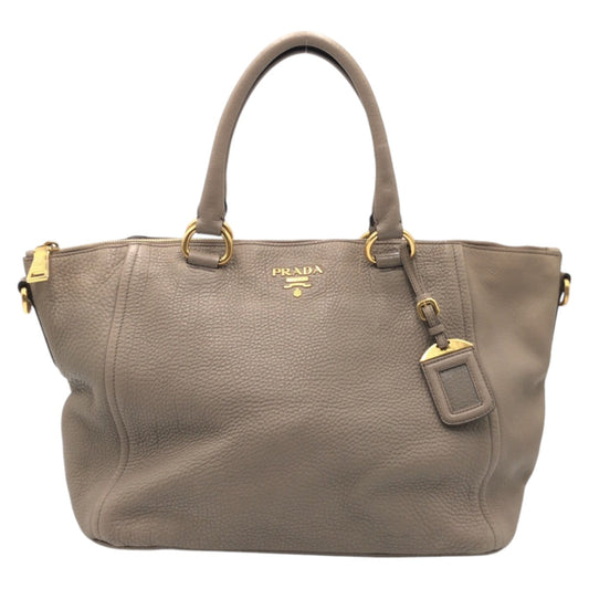 PRADA Tote Bag leather Beige Gold Metal Tote Bag handbag Vitterodino Women