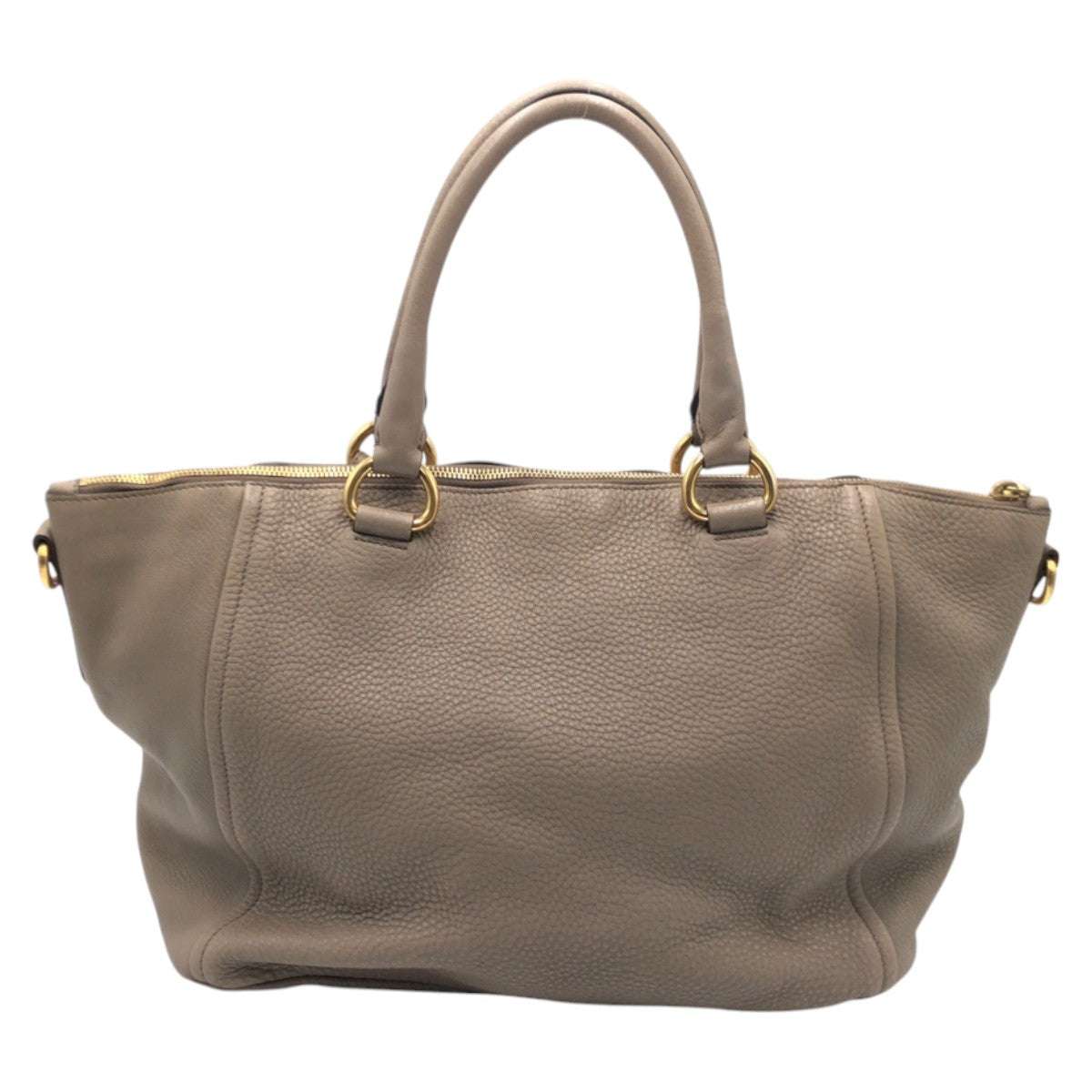 PRADA Tote Bag leather Beige Gold Metal Tote Bag handbag Vitterodino Women