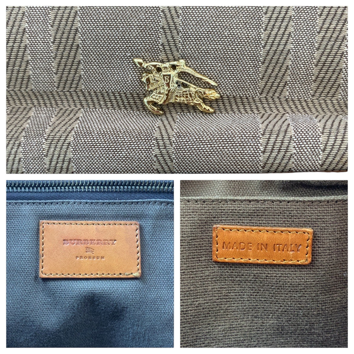 Burberry Check Canvas/Leather 2way Tote Bag