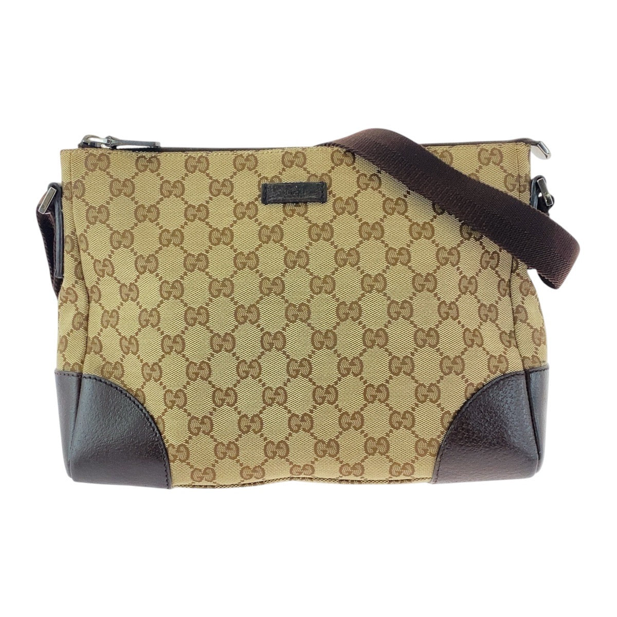 GUCCI Shoulder Bag 114273 GG canvas Beige Brown SilverMetal