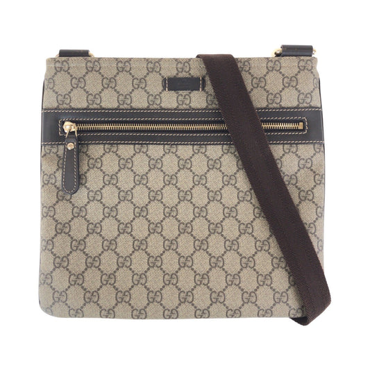 GUCCI Shoulder Bag 295257 GG Supreme Canvas Brown Gray Gold Metal