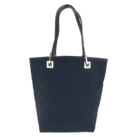 GUCCI Tote Bag 002 1099 GG canvas Black GoldMetal