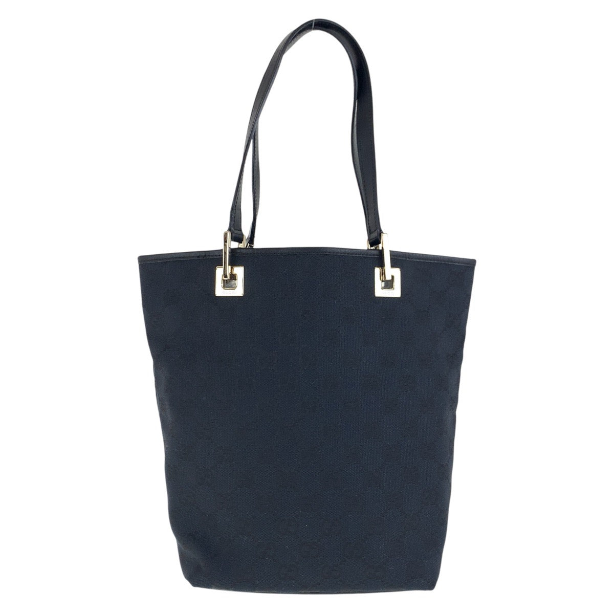 GUCCI Tote Bag 002 1099 GG canvas Black GoldMetal