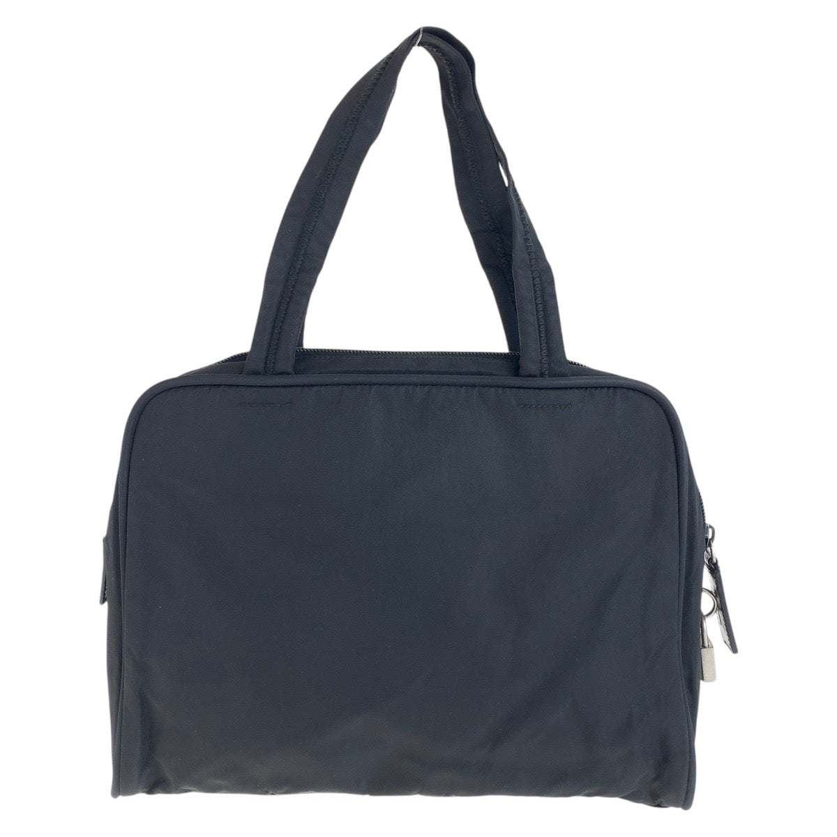 PRADA Tote Bag Nylon Black SilverMetal Test Triangle With logo - Style 12