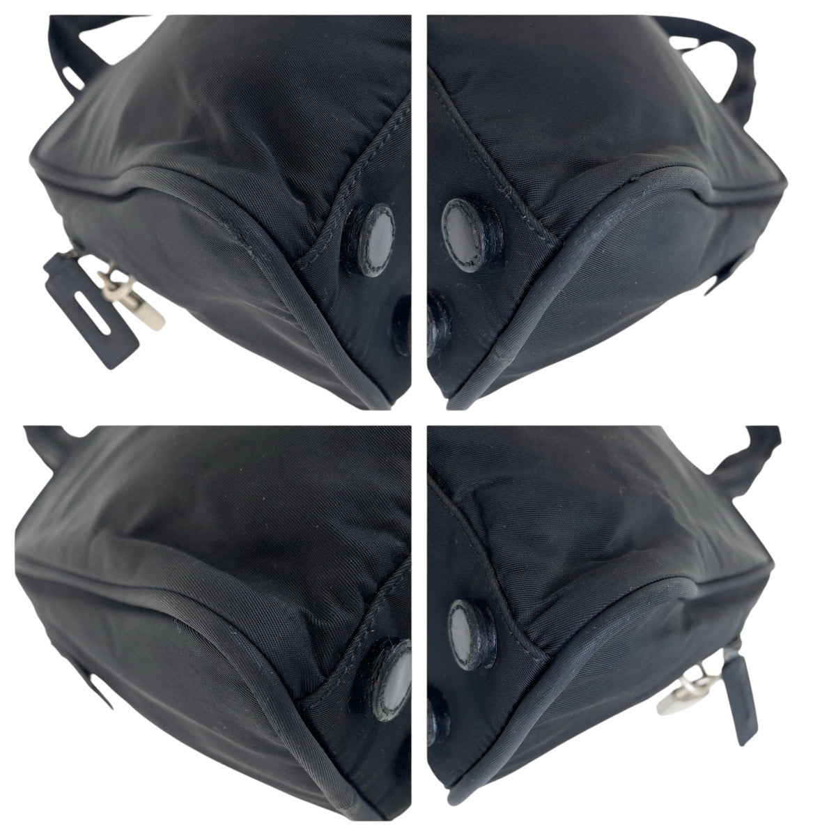 PRADA Tote Bag Nylon Black SilverMetal Test Triangle With logo - Style 12