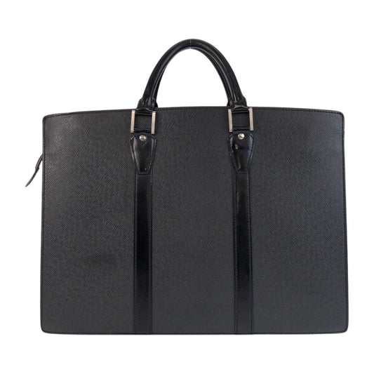 LOUIS VUITTON Business bag M30052 leather Ardoise Black SilverMetal Business bag briefcase Taiga Porto Documan Rozan mens