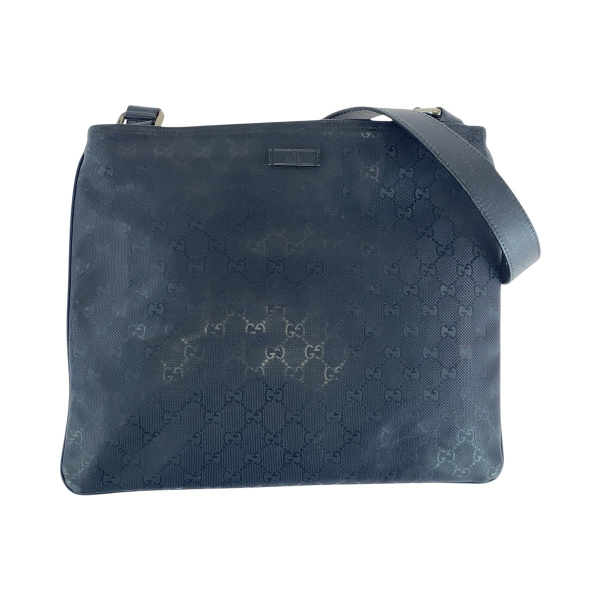 GUCCI Shoulder Bag 201446 GG canvas Black SilverMetal GG implementation