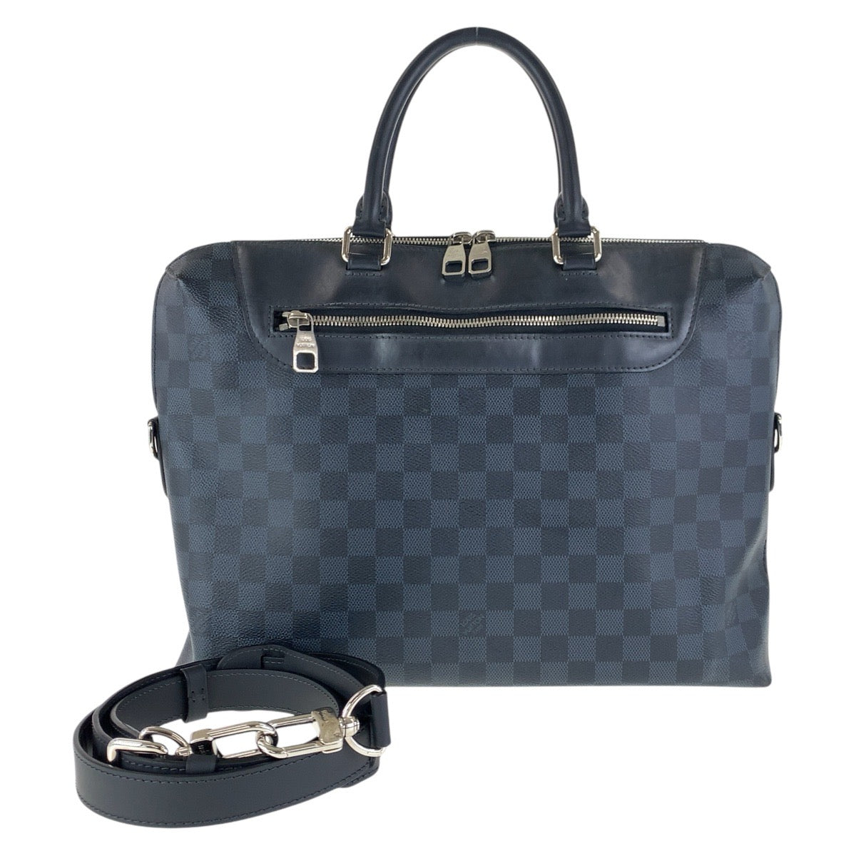 LOUIS VUITTON Business bag N48260 PVC, Leather Black SilverMetal Business bag Briefcase 2way Damier Graphite Porto Documentaion NM mens