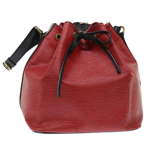 LOUIS VUITTON Epi Petit Noe Shoulder Bag Bicolor Black Red M44172 LV 50067