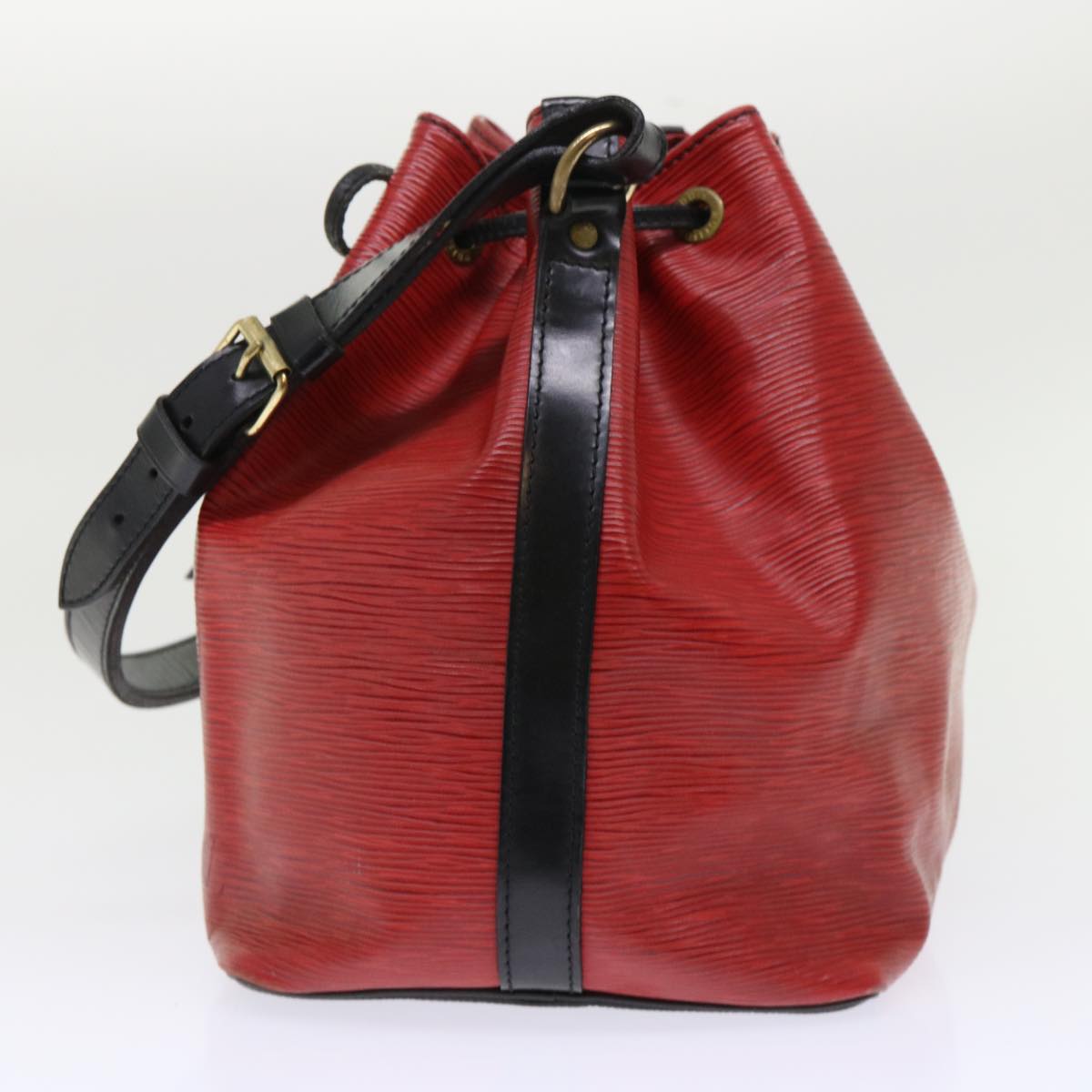 LOUIS VUITTON Epi Petit Noe Shoulder Bag Bicolor Black Red M44172 LV 50067