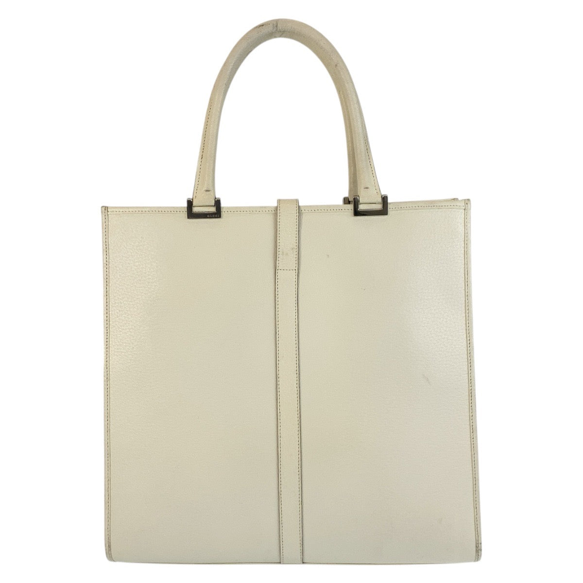GUCCI Tote Bag 002 1064 leather White Ivory SilverMetal Jackie