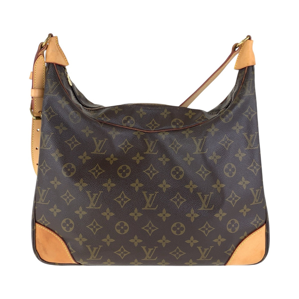 LOUIS VUITTON Shoulder Bag PVC Brown Gold Metal Monogram Boulogne35