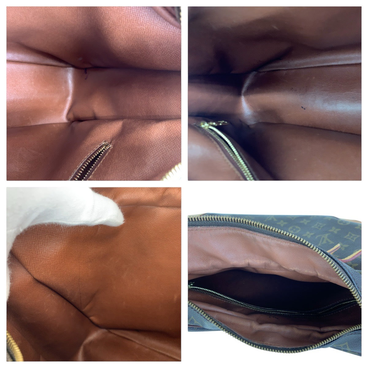 LOUIS VUITTON Shoulder Bag PVC Brown Gold Metal Monogram Boulogne35