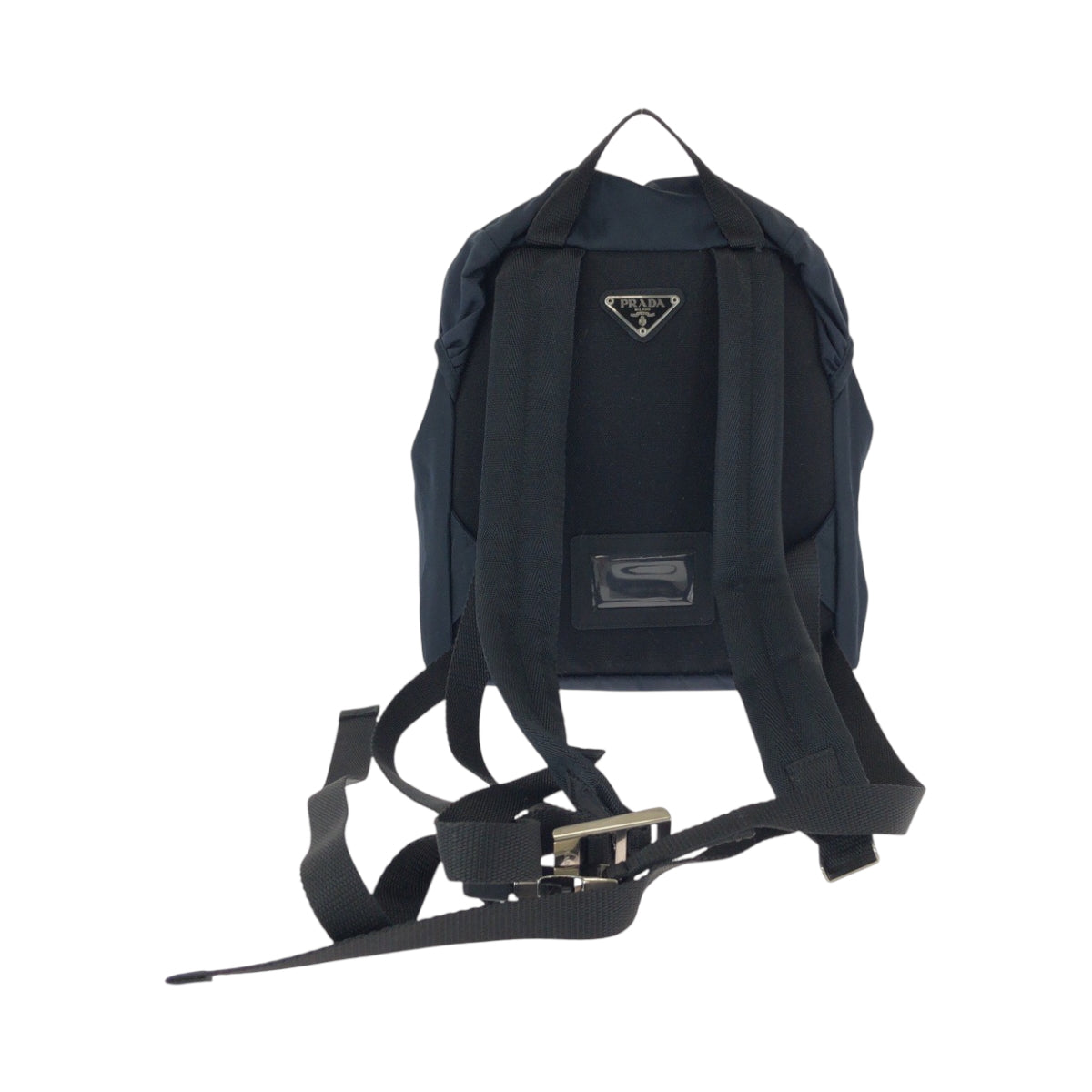 PRADA Backpack Nylon Navy SilverMetal Backpack Backpack Test Triangle With logo Women - Style 2