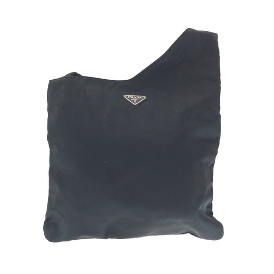 PRADA Shoulder Bag Nylon Black SilverMetal Shoulder Bag Sacoche Test Triangle With logo Women