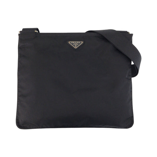 PRADA Shoulder Bag Nylon black Test Triangle With logo