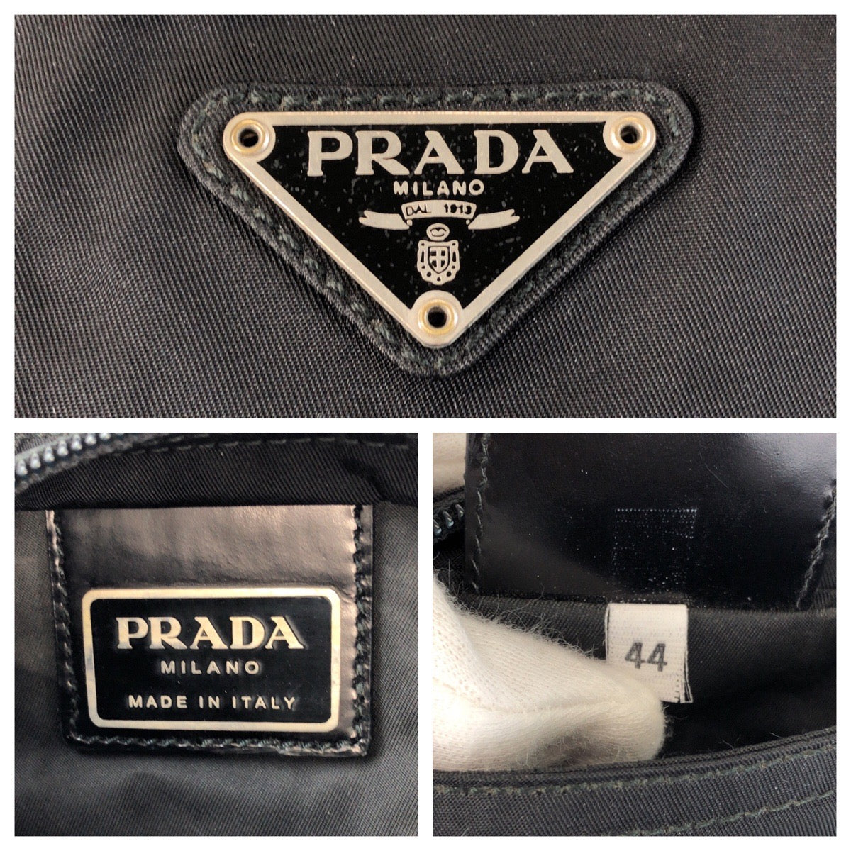 PRADA Shoulder Bag Nylon black Test Triangle With logo - Style 9