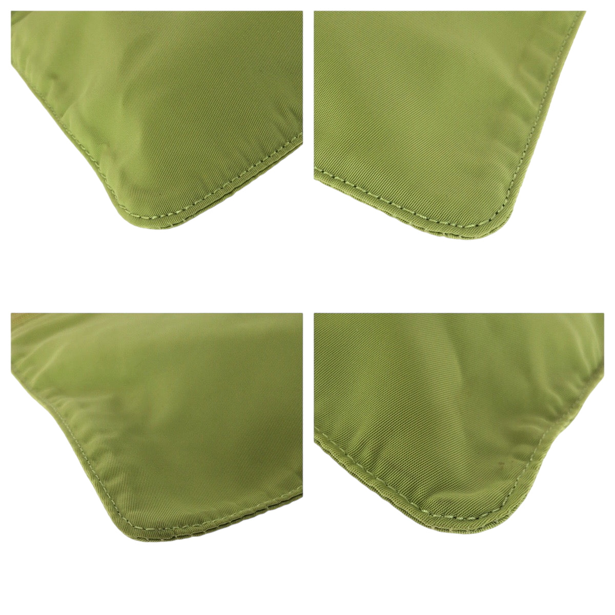 PRADA Shoulder Bag Nylon Light Green Gold Metal Shoulder Bag Sacoche Test Triangle With logo Women
