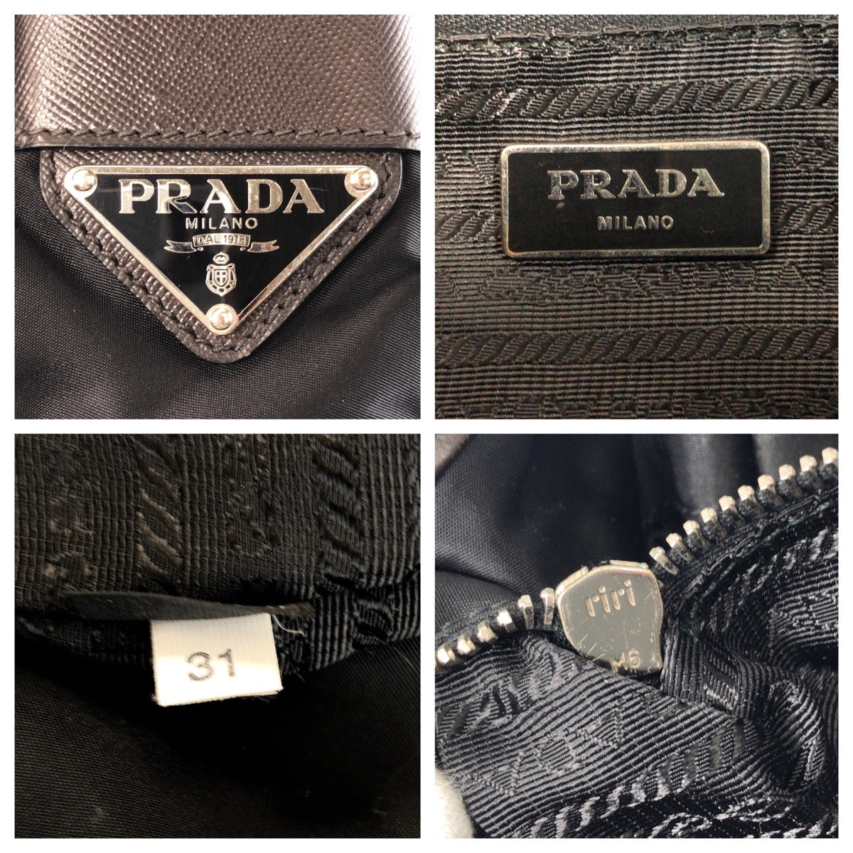 PRADA Shoulder Bag Nylon Black SilverMetal Test Triangle With logo - Style 18