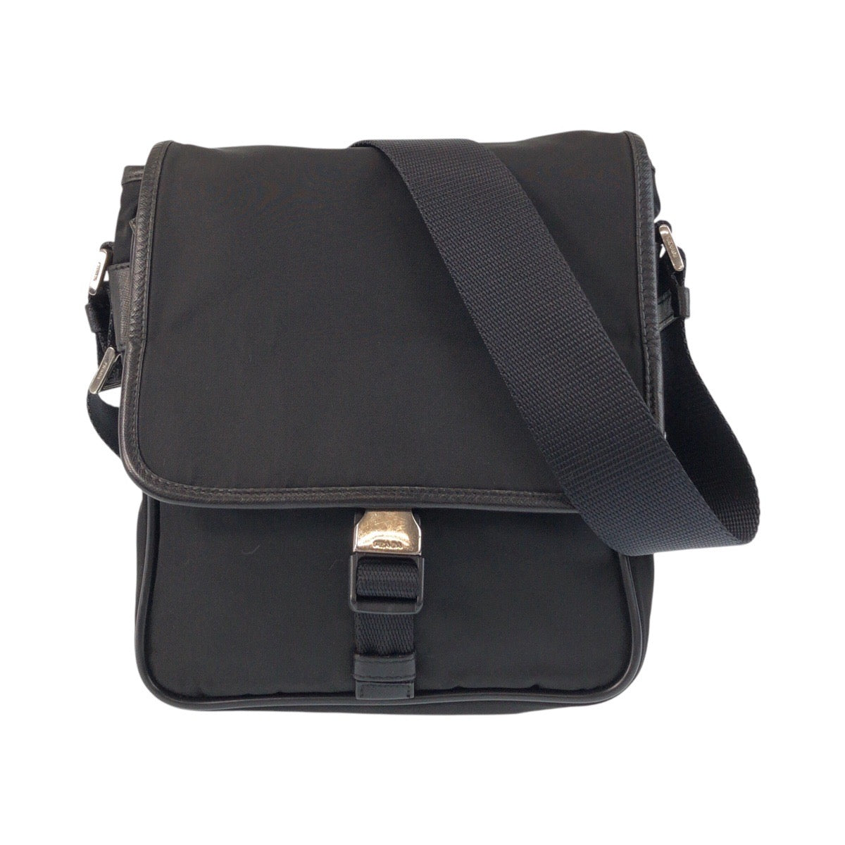 PRADA Shoulder Bag Nylon black Test Triangle With logo