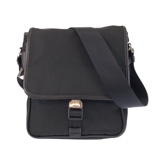 PRADA Shoulder Bag Nylon black Test Triangle With logo