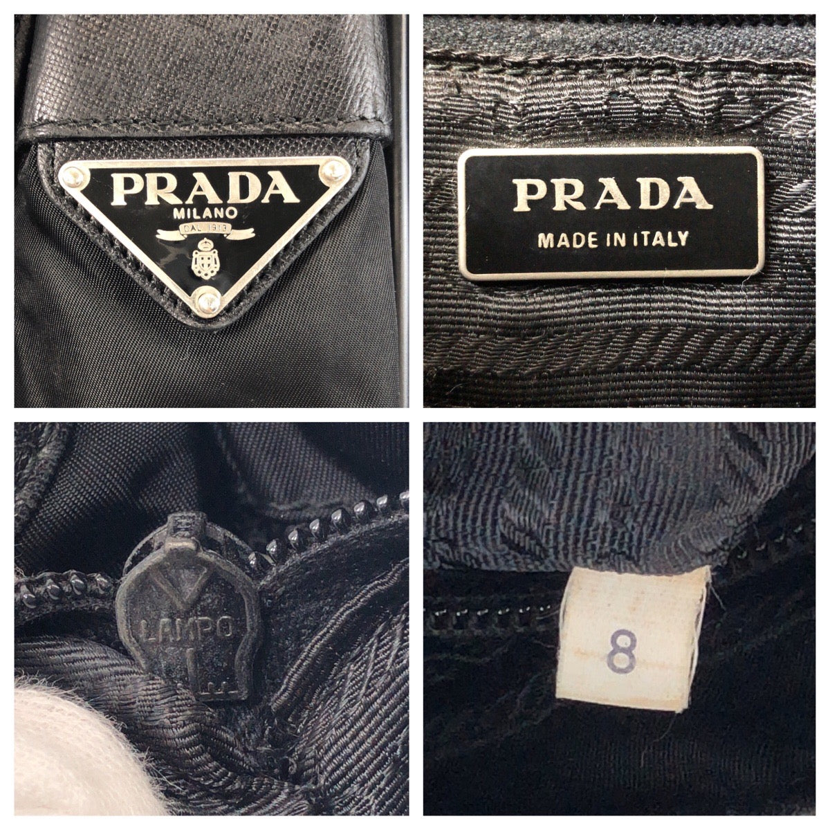 PRADA Shoulder Bag Nylon black Test Triangle With logo - Style 10
